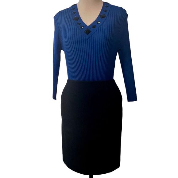 Anne Klein Black Suit Skirt Size 2 - Picture 2 of 14